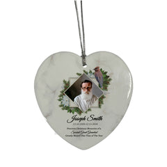 Large Hanging Ceramic Heart Christmas Memorial Decoration-Great Grandad