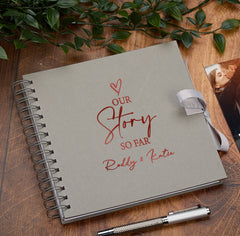 Personalised 'Our Story So Far' Love Themed Scrapbook Photo Album – UKGiftStoreOnline – Multicoloured