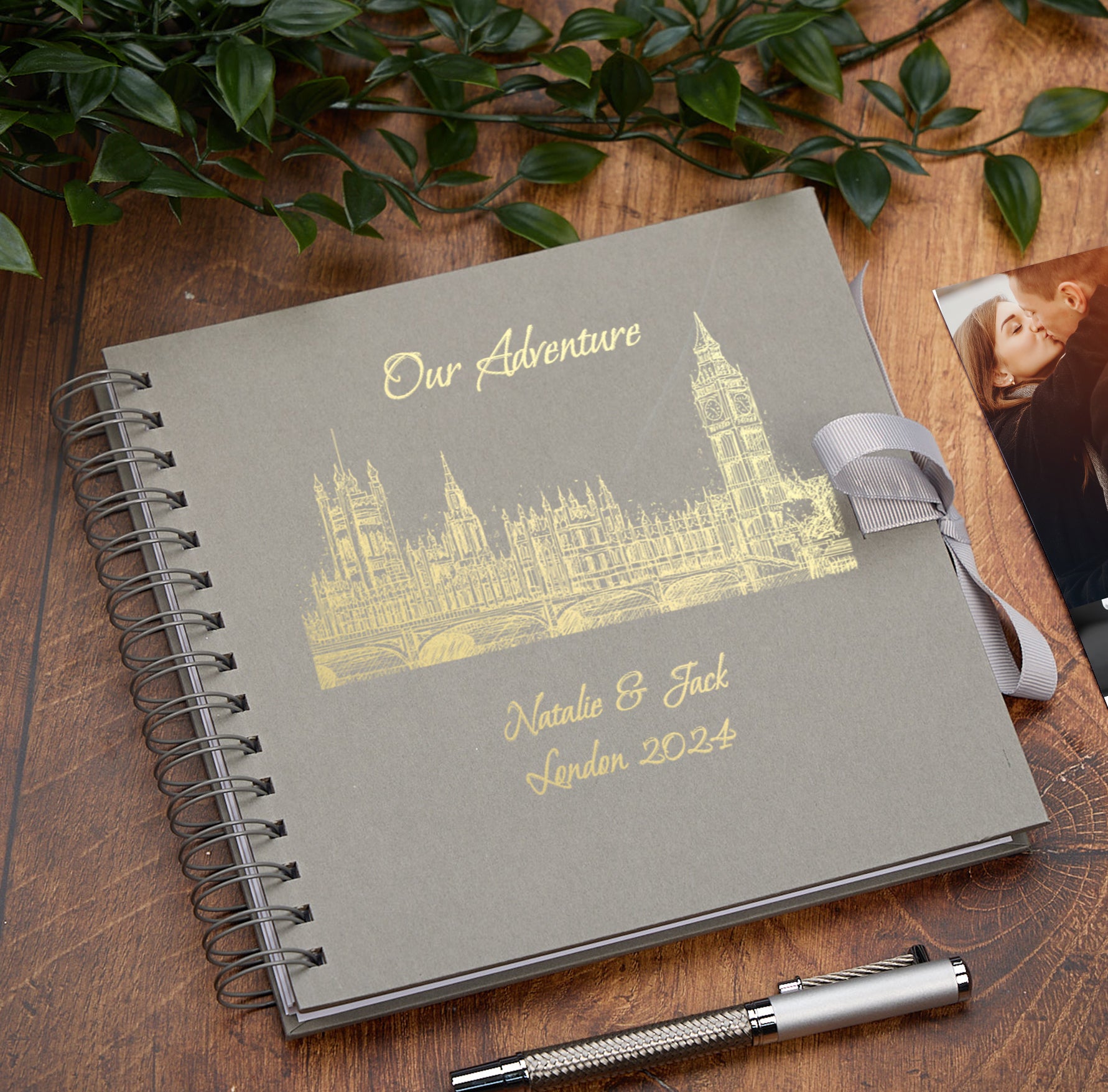 Personalised London Keepsake Multiple Colour Scrapbook Photo Album Foil Print