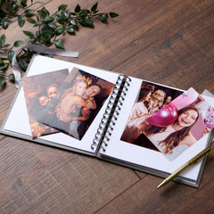 Personalised Our Story So Far Love Themed Grey Scrapbook Photo album
