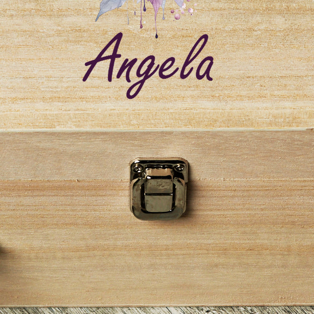 Personalised Large Birthday Wooden Memories Keepsake Box Gift With Butterflies