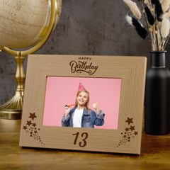 Happy 13th Birthday Wooden Photo Frame Gift Birthday Photo Frame ukgiftstoreonline