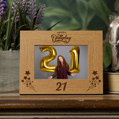Happy 21st Birthday Wooden Photo Frame Gift