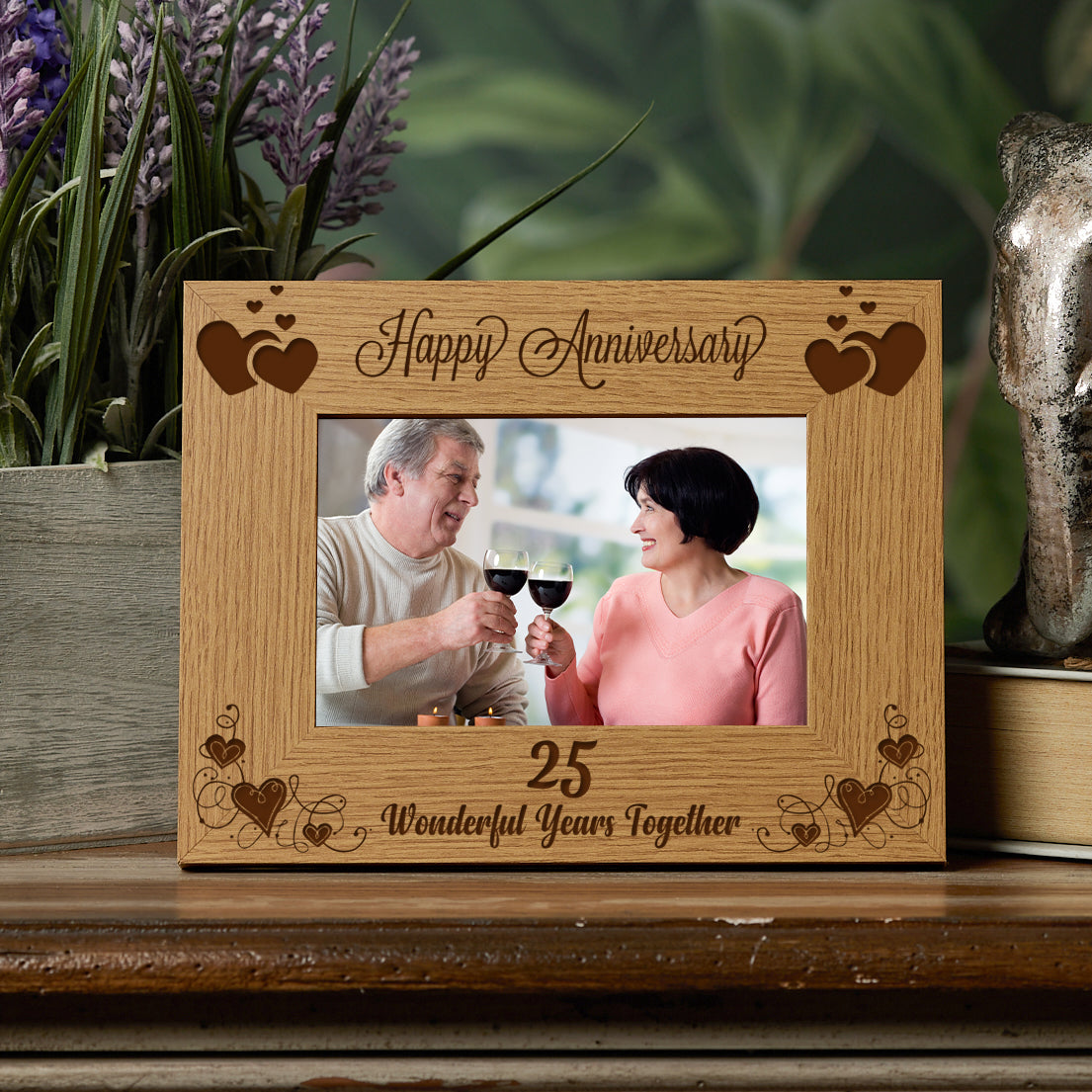 Happy 25th Anniversary Wooden Photo Frame Gift Anniversary Photo Frame ukgiftstoreonline
