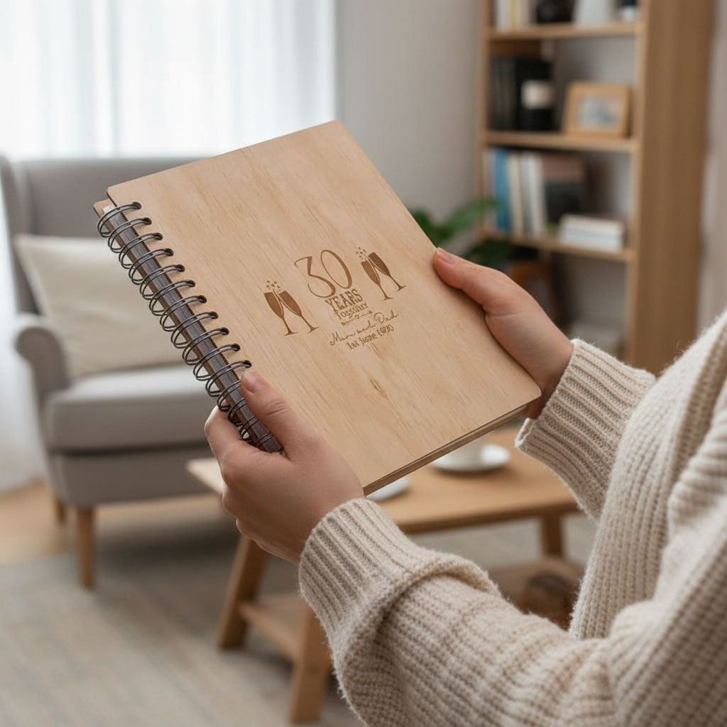 Personalised Any Anniversary Wooden Photo Album Gift 1st 5th 10th 25th 30th 40th 50th 60th Anniversary Photo Album ukgiftstoreonline