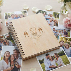 Personalised Any Anniversary Wooden Photo Album Gift 1st 5th 10th 25th 30th 40th 50th 60th Anniversary Photo Album ukgiftstoreonline
