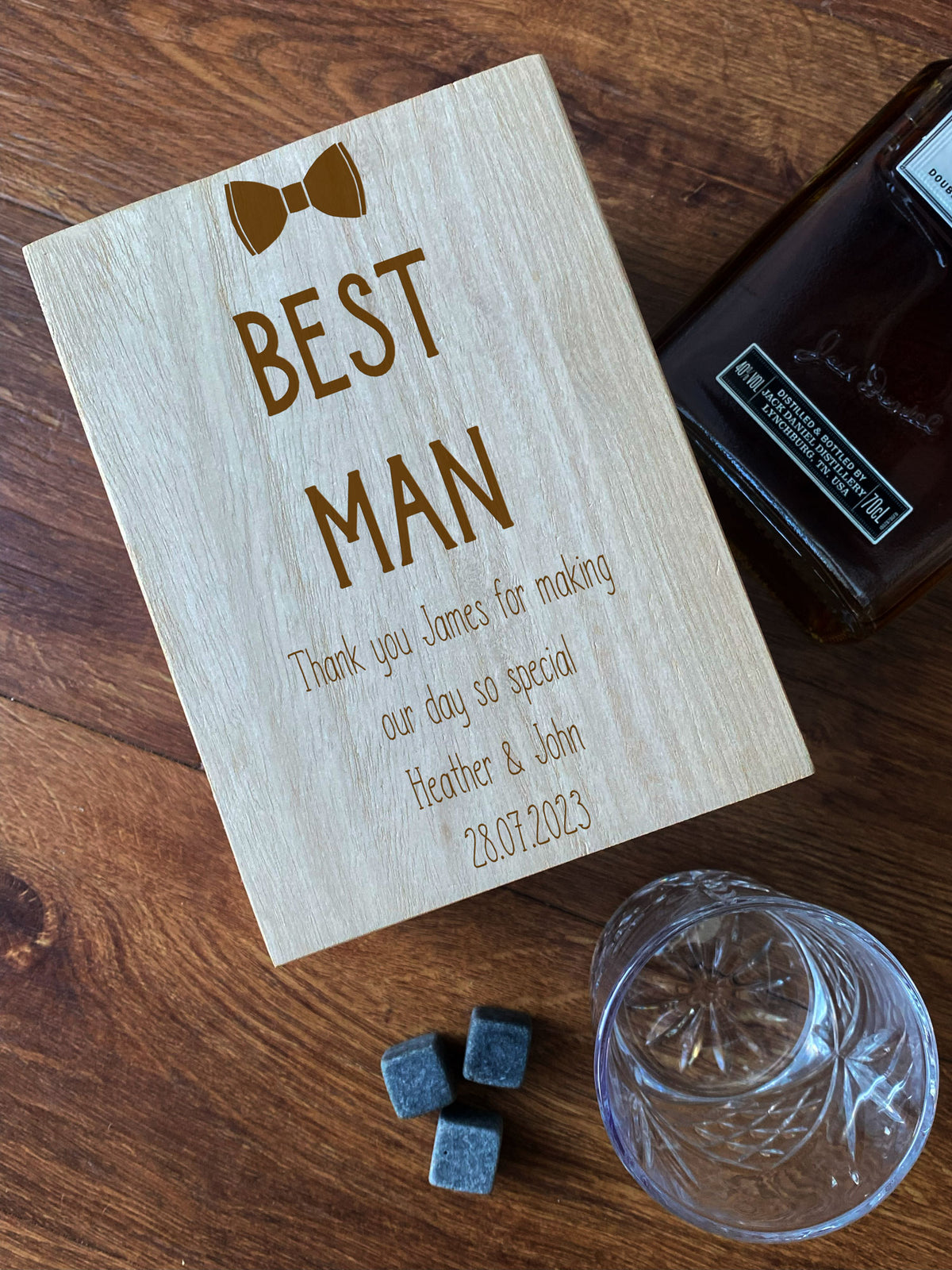 Personalised Whisky Stones & Tumbler Best Man Wedding Gift