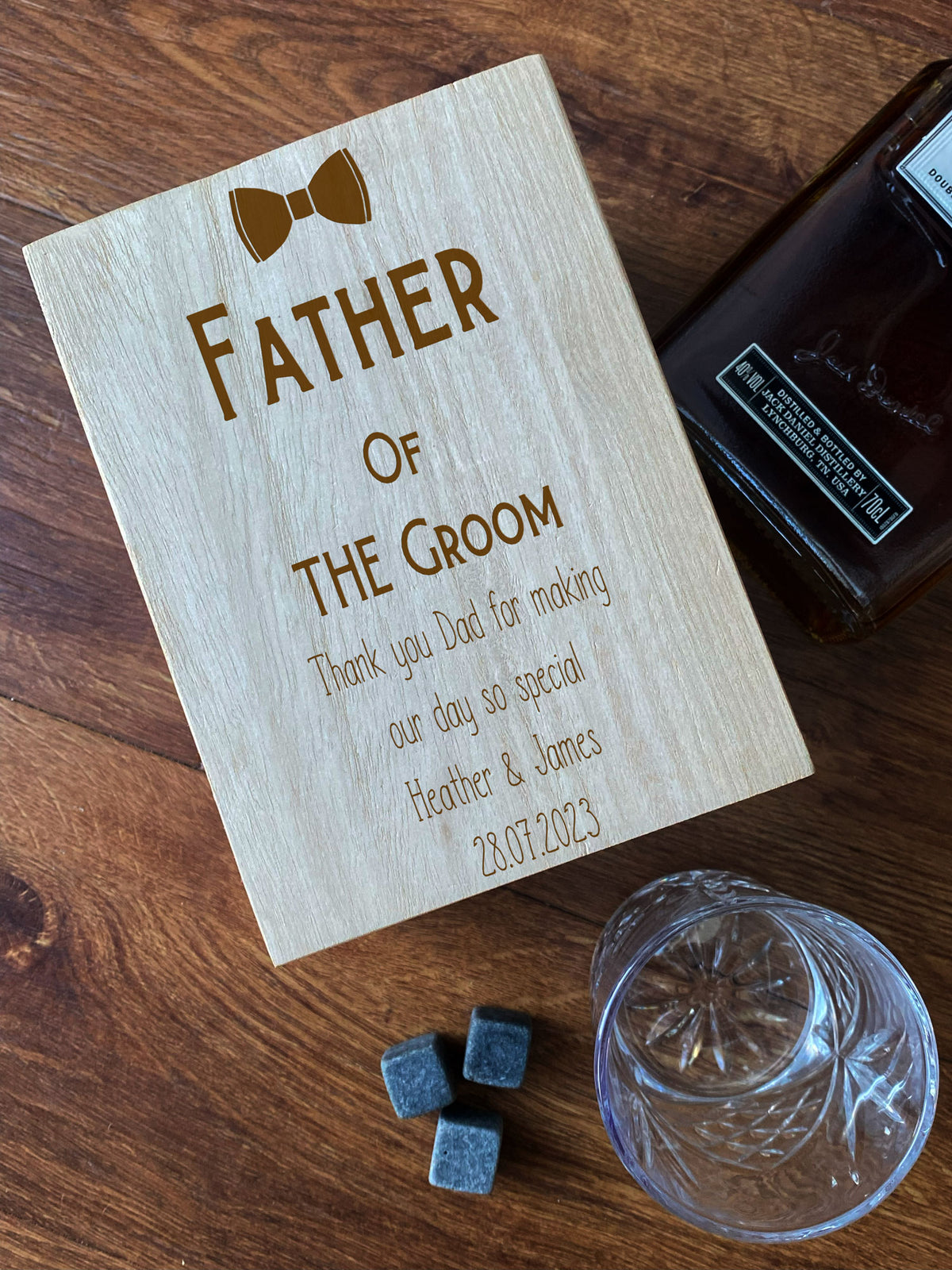 Personalised Whisky Stones & Tumbler Father Of The Groom Wedding Gift