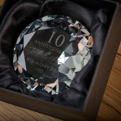 Personalised 10 Years Wedding Anniversary Romantic Gift Crystal Diamond