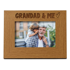 Oak Grandad and Me Picture Photo Frame Heart Gift Landscape