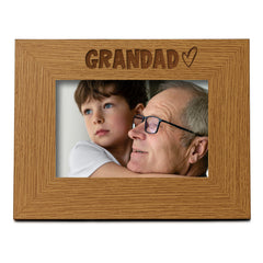 Oak Grandad Picture Photo Frame Heart Gift Landscape