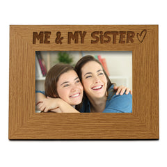 Oak Me and My Sister Picture Photo Frame Heart Gift Landscape