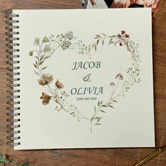 Large Wedding Photo Album Scrapbook Guest Book Boxed Floral Watercolour Heart
