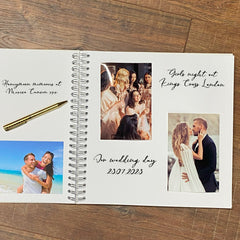 Large Elegant Wedding Memories Photo Album Scrapbook Guest Book Boxed With Gold Monograms