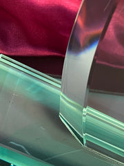 Large 20cm Curved Jade Glass Personalised Trophy Engraved