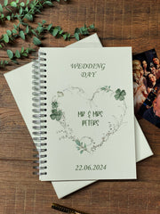 Large A4 Wedding Album Scrapbook Guest Book Boxed Green Clover Heart