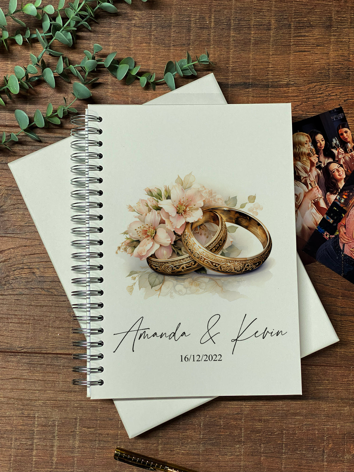 Large A4 Wedding Album Scrapbook Guest Book Boxed With Wedding Rings