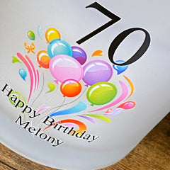 Personalised Large Double Wick Birthday Candle Gift With Balloons Any Age and Name
