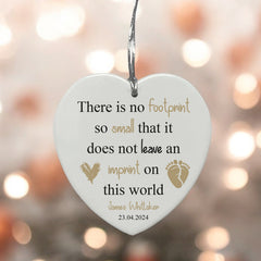 Personalised Miscarriage Memorial Ornament Large Heart Infant Loss