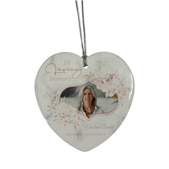 Large Hanging Ceramic Rose Gold Heart Condolence Memorial Sympathy Gift