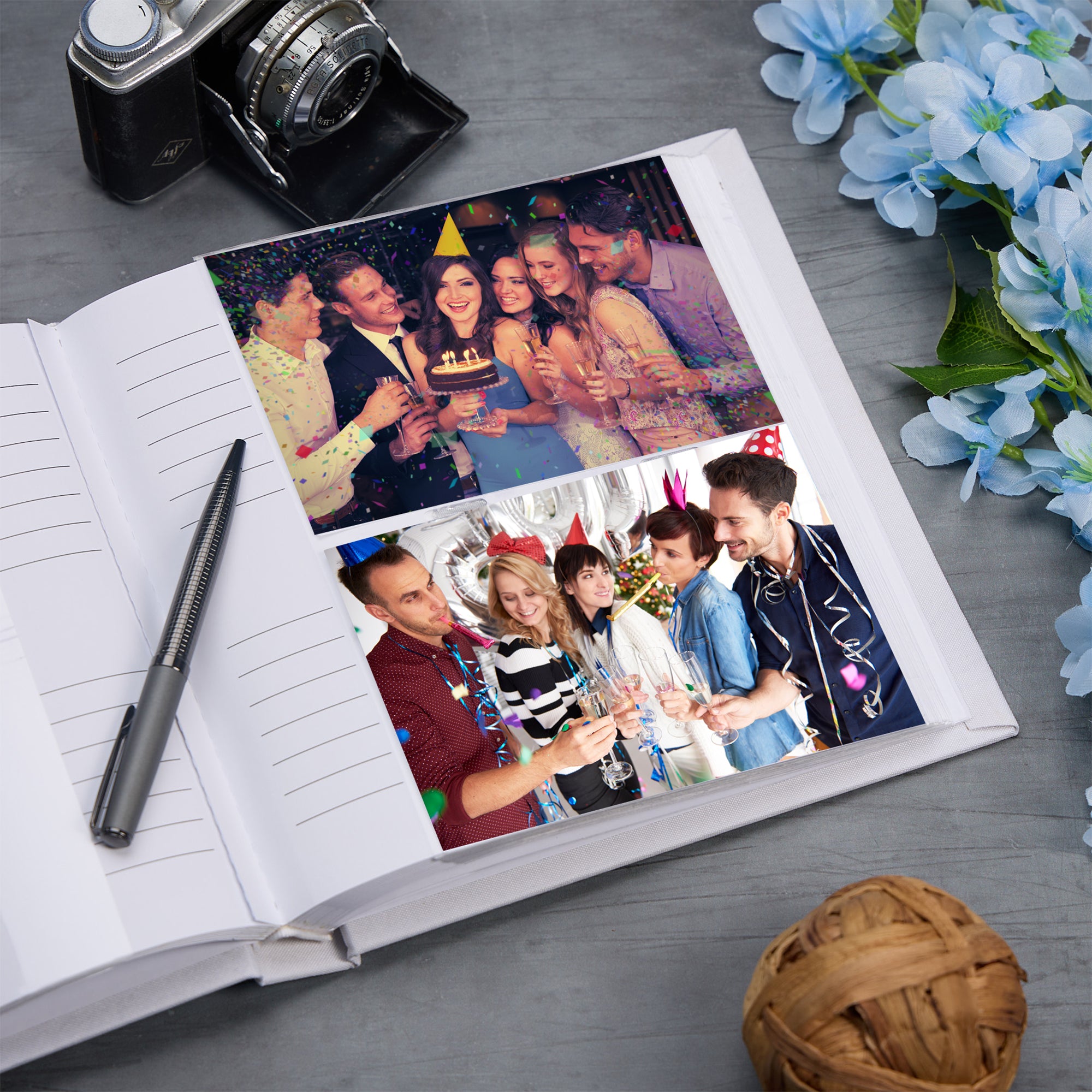 Large Book Bound 40th Birthday Gift For Her Or Him With Star Design Photo Album