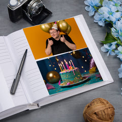 Large Book Bound 50th Birthday Gift For Her Or Him With Star Design Photo Album