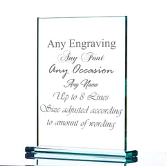 Large 20cm Jade Glass Personalised Rectangular Trophy Any Engraving
