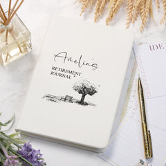 Personalised Retirement Gift Leatherette Notebook Journal