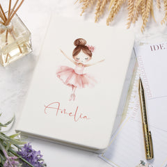 Personalised Ballerina Leatherette Notebook Gift For Her
