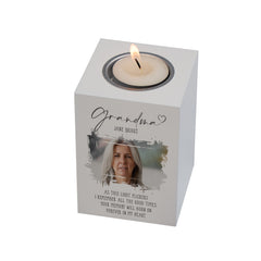 Memorial Grandma Tea Light Holder Bereavement Sympathy Gift With Photo