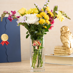 Personalised  Teacher Flower Vase Gift With Floral Pencil Pot
