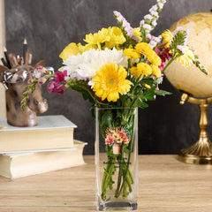 Personalised  Teacher Flower Vase Gift With Floral Pencil Pot