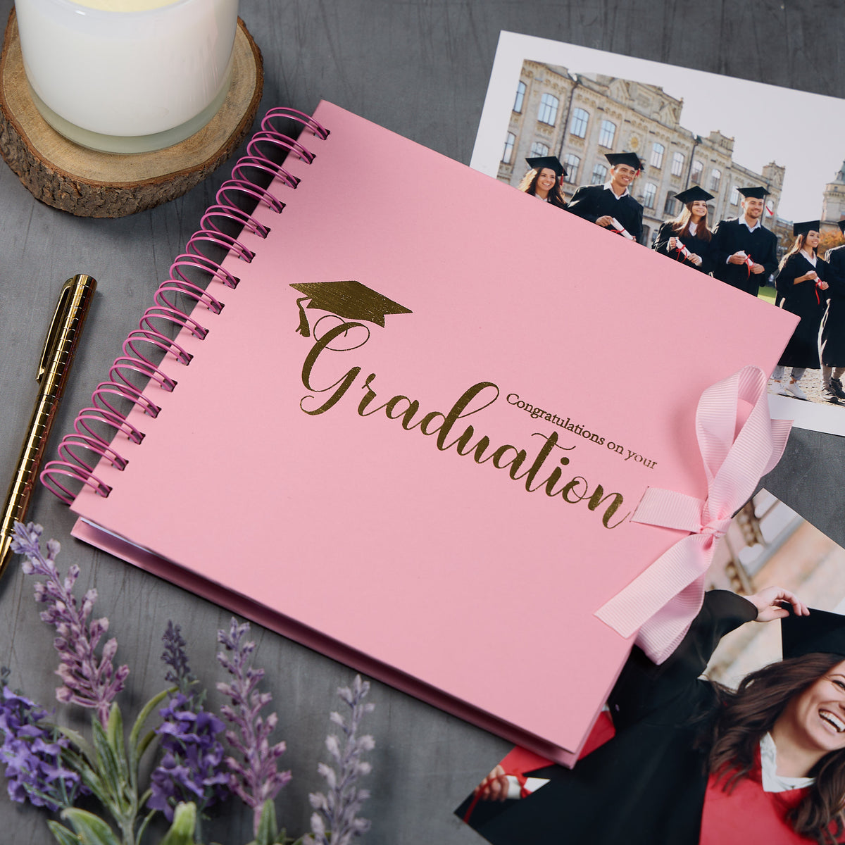 Congratulations On Your Graduation Pink Scrapbook Photo Album With Foil Print