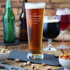 Personalised Engraved Any Text and Occasion  Tall Craft Beer Glass Gift