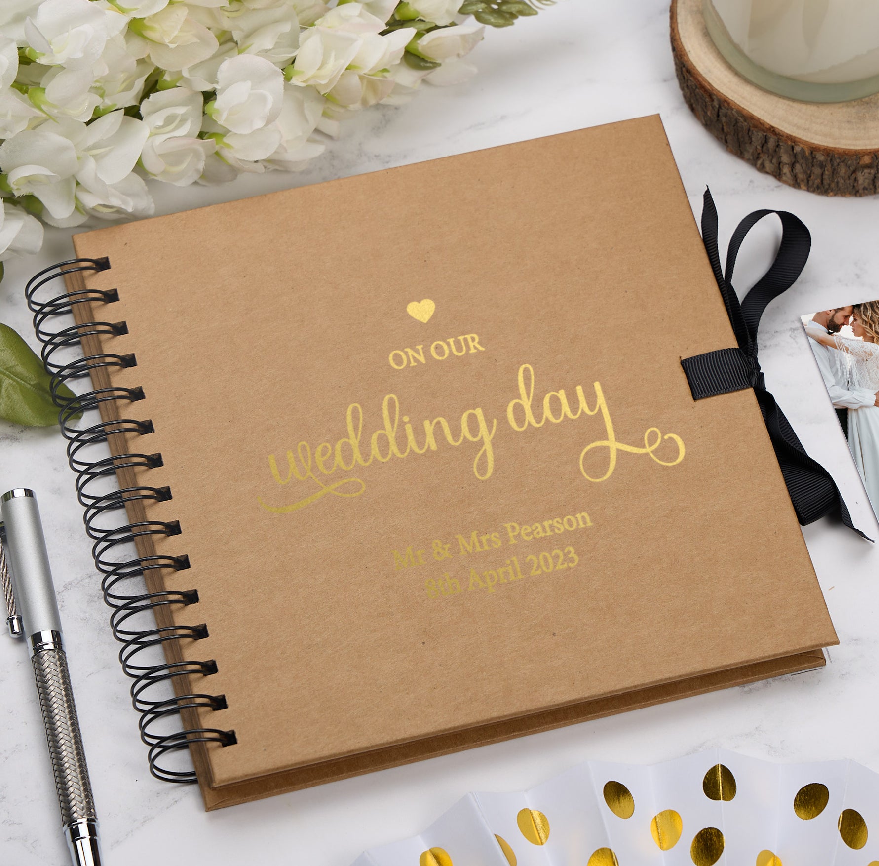 Personalised Our Wedding Day Multiple Colours Guest Book Scrapbook or Photo Album Gift