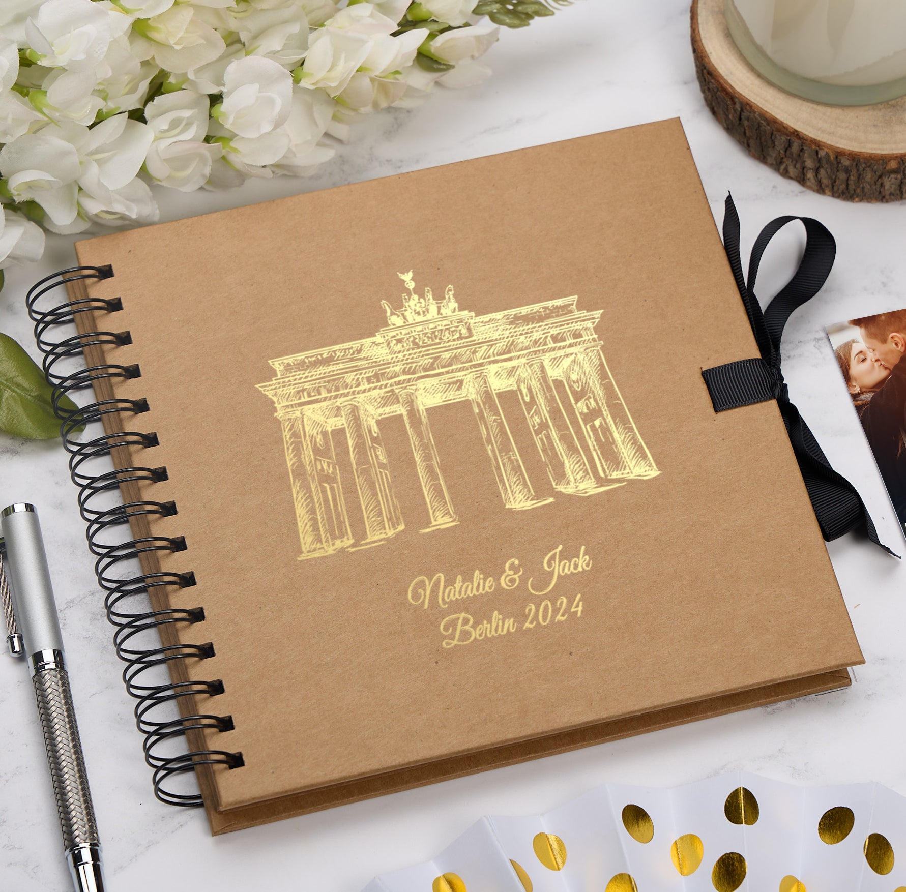 Personalised Berlin Keepsake Multiple Colour Scrapbook Photo Album Foil Print