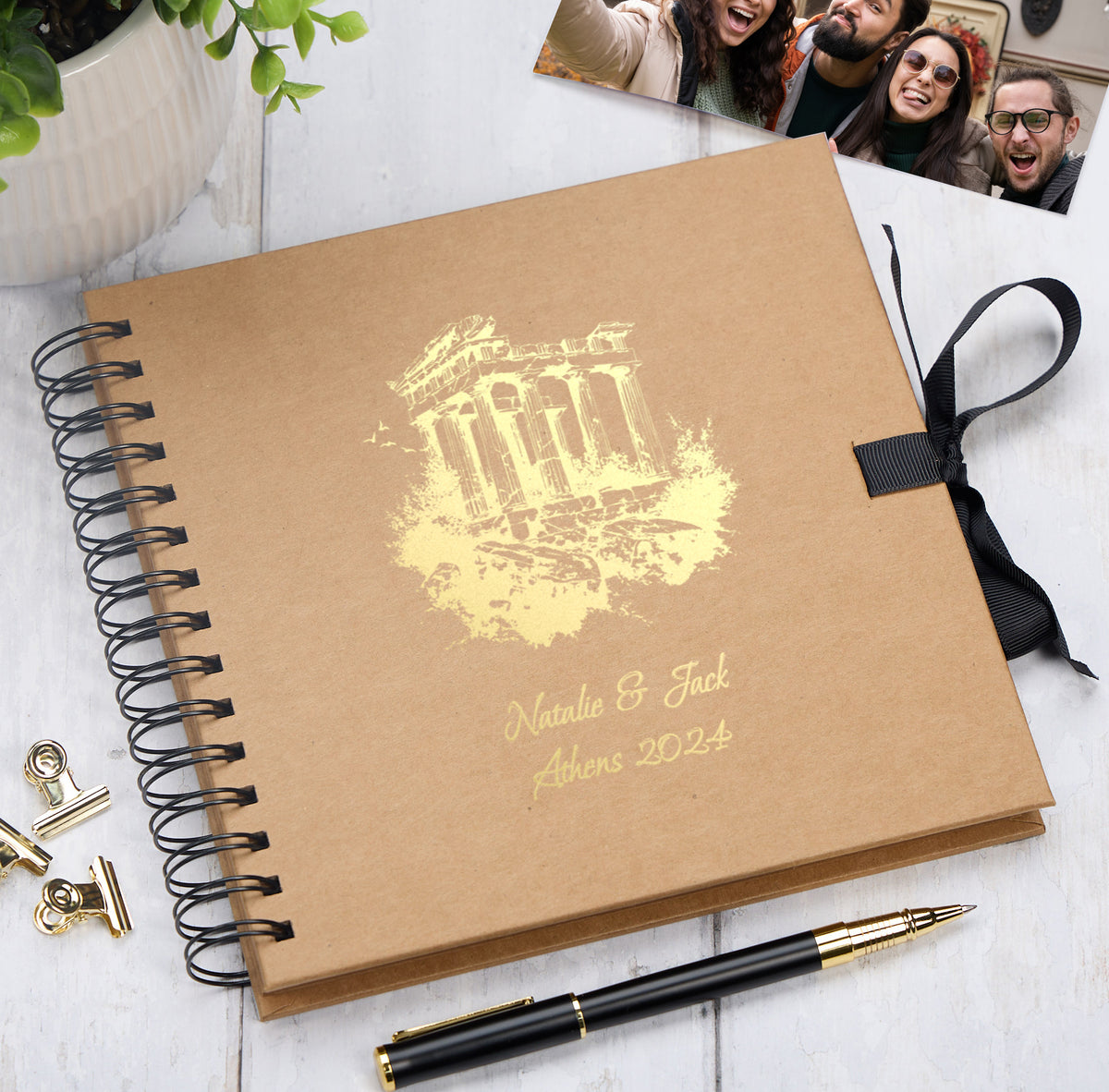 Personalised Athens Keepsake Multiple Colour Scrapbook Photo Album Foil Print