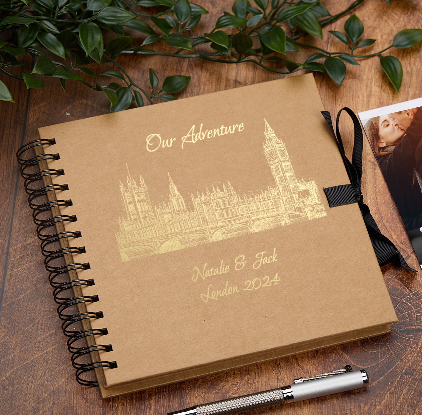 Personalised London Keepsake Multiple Colour Scrapbook Photo Album Foil Print
