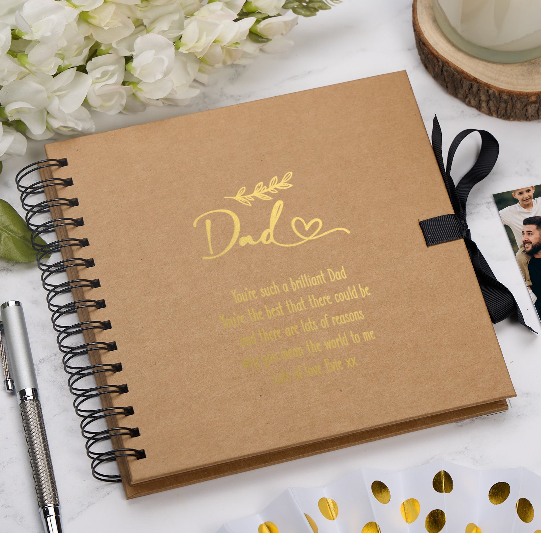 Personalised Dad Multiple Colours Scrapbook or Photo Album Gift With Sentiment