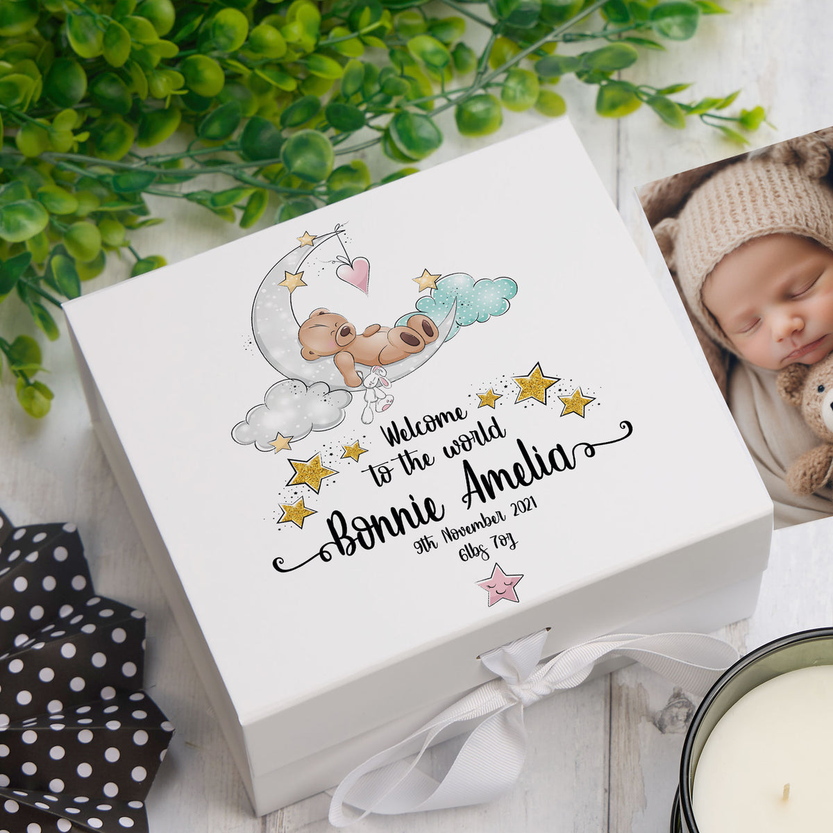 ukgiftstoreonline Personalised Baby Welcome to the world Keepsake Memory Box Gift