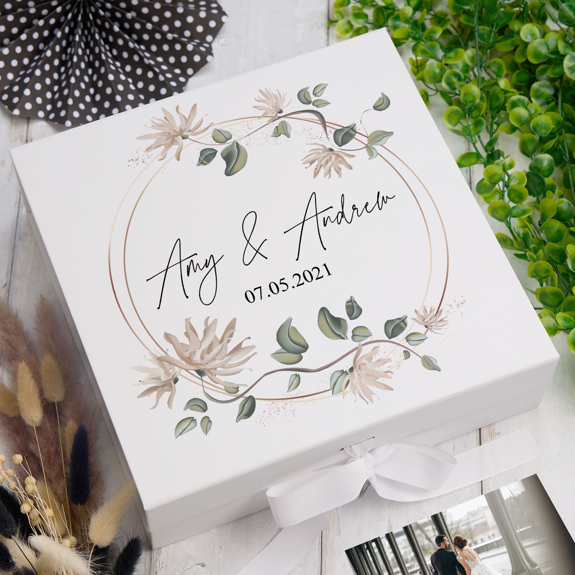 ukgiftstoreonline Personalised Keepsake Box Wedding Memory box Any Wording Gift
