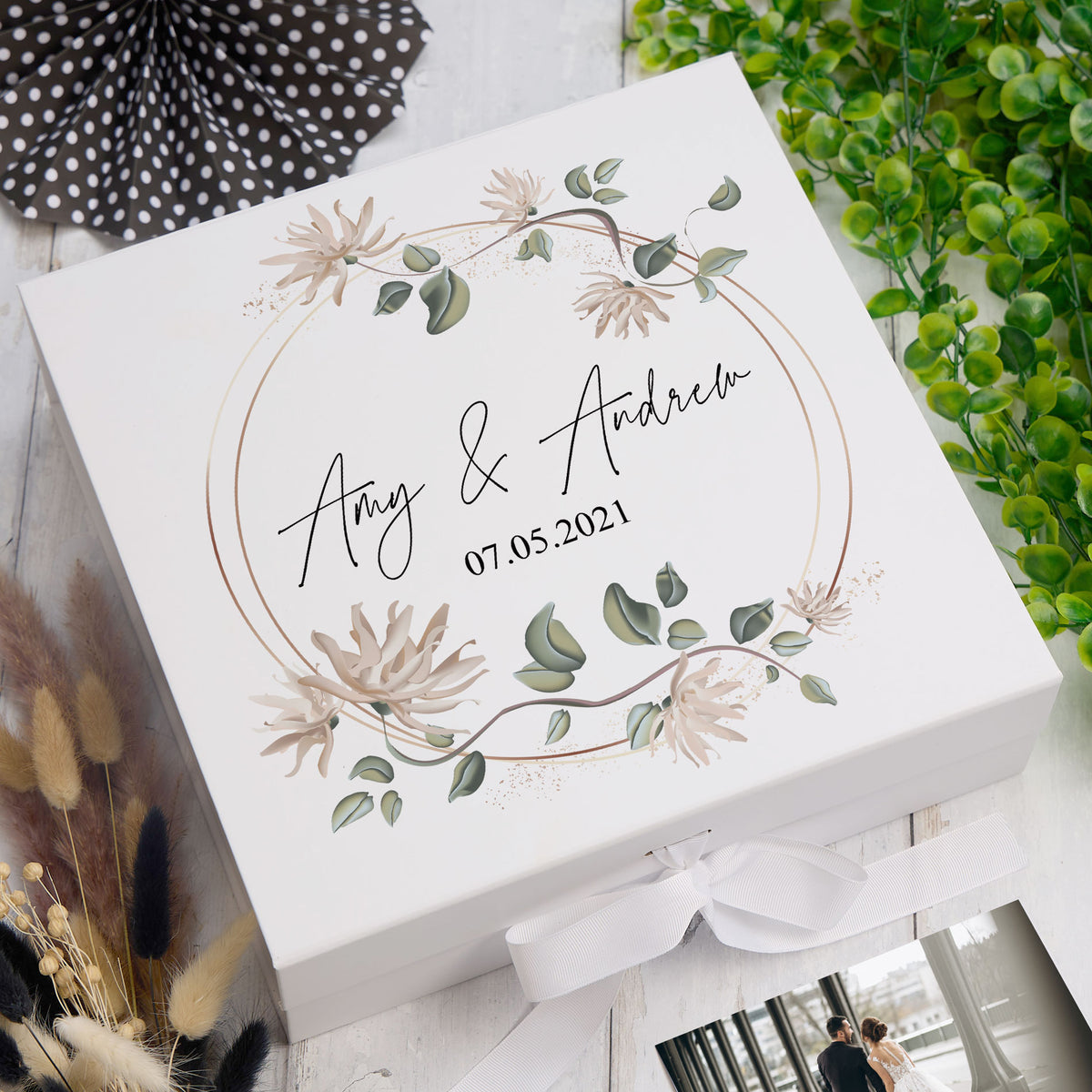 ukgiftstoreonline Personalised Keepsake Box Wedding Memory box Any Wording Gift