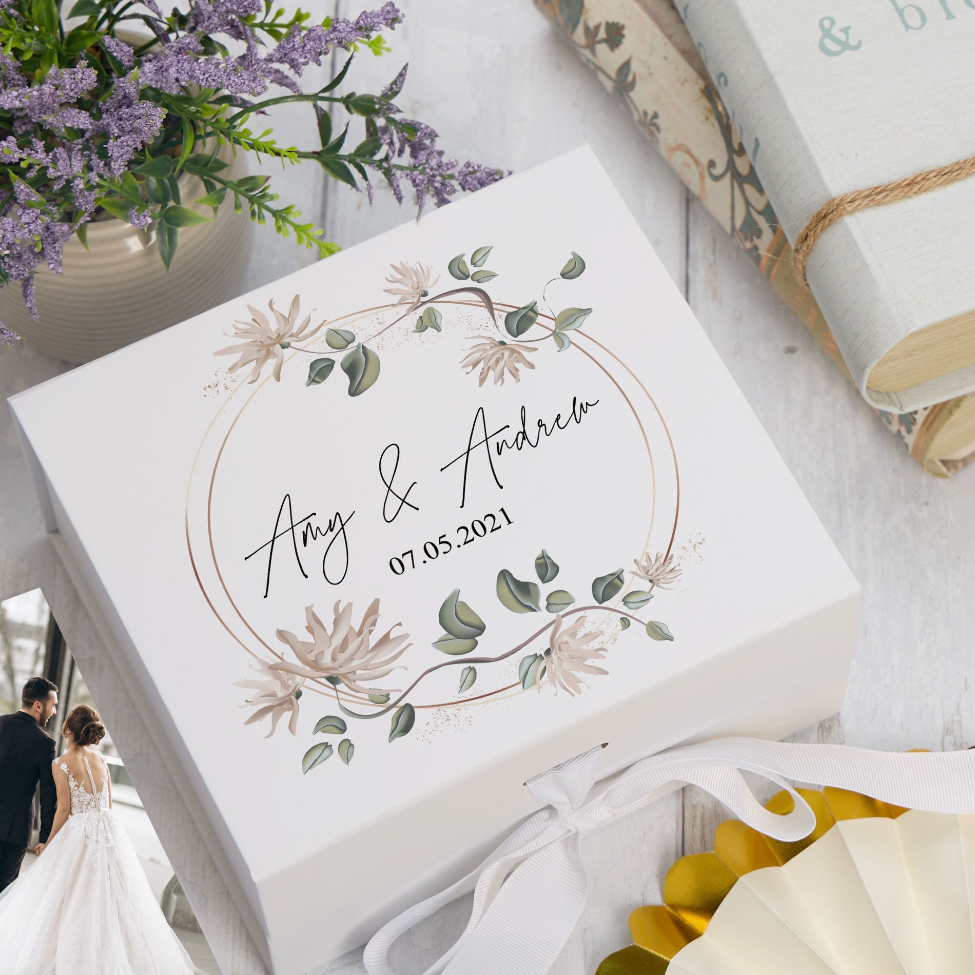 ukgiftstoreonline Personalised Keepsake Box Wedding Memory box Any Wording Gift
