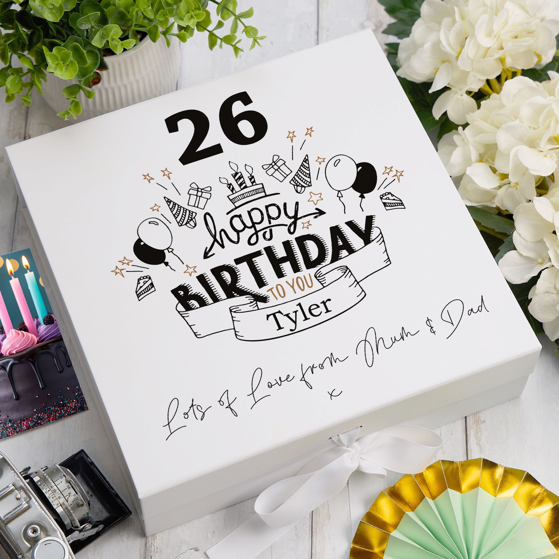 ukgiftstoreonline Personalised Any Age Happy Birthday Gift Keepsake Memory Box 18th, 21st, 30th, 40th, 50th