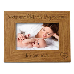 Wooden Personalised On Our First Mothers Day Landscape Picture Photo Frame