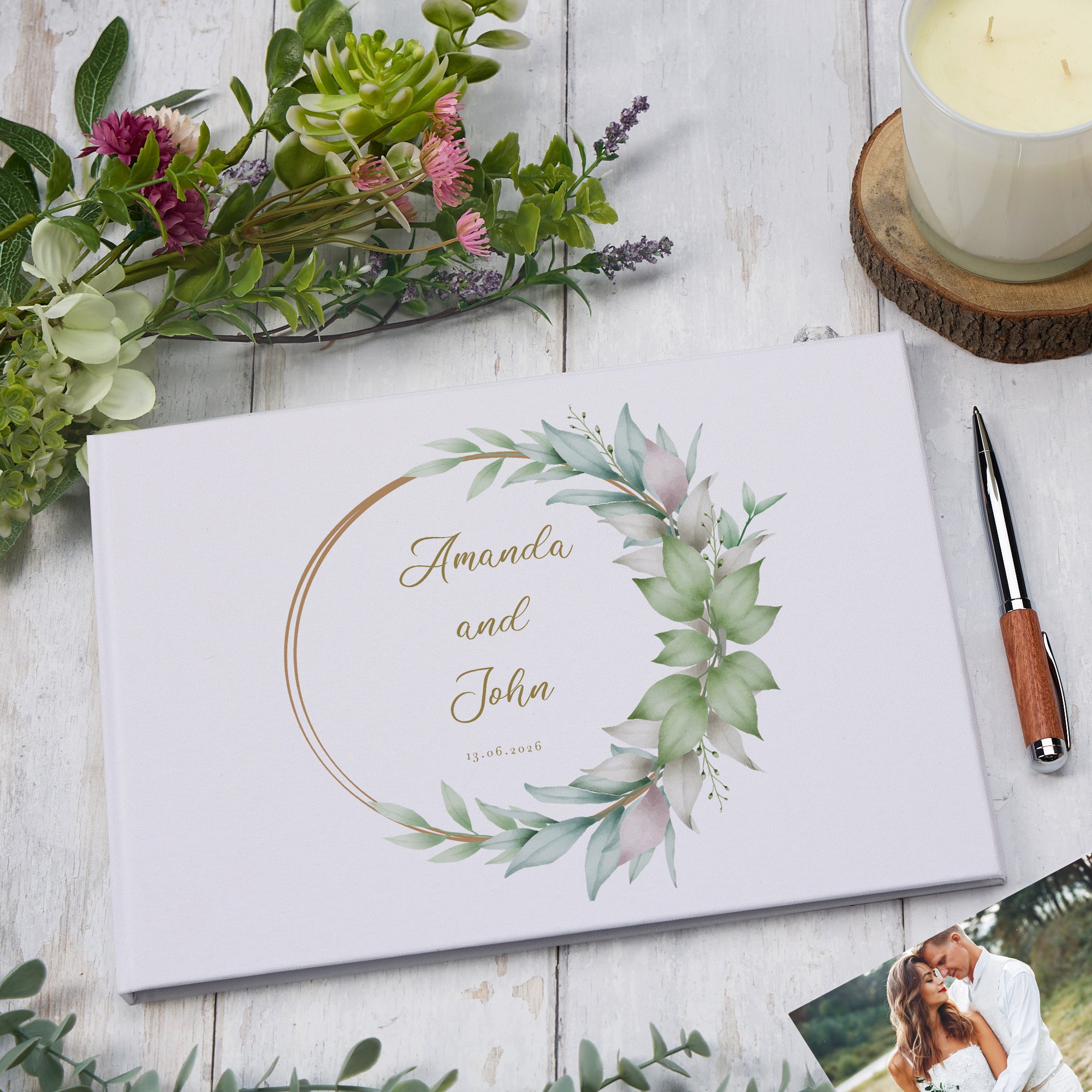 Personalised Large Wedding Guest Signing Book A4 Size Memory Message Book ukgiftstoreonline