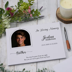 Personalised Large Memorial & Remembrance Funeral Condolence Book With Image