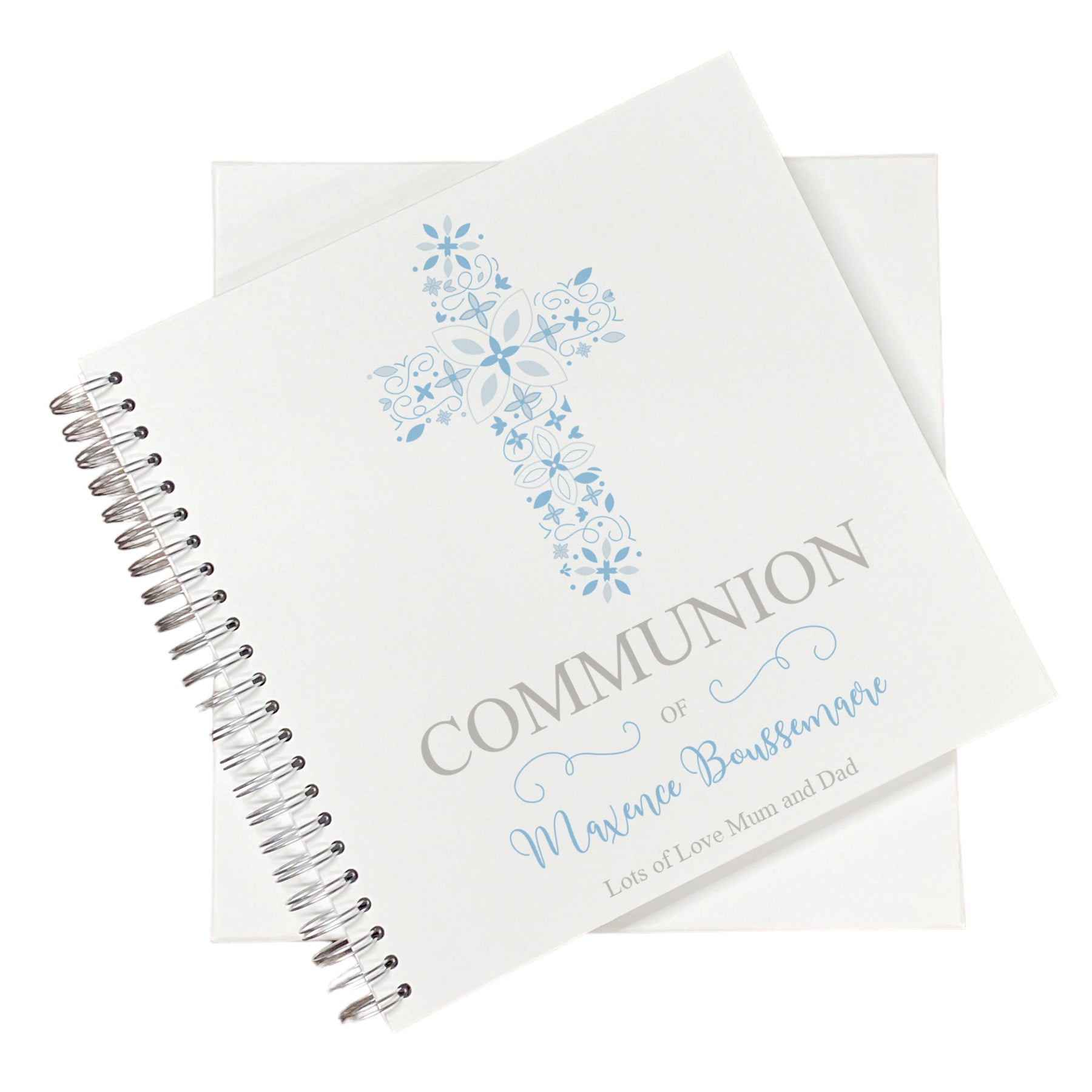 Large First Holy Communion  Memories Photo Album Scrapbook Guest Book Boxed Blue Cross