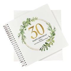 Large Birthday Photo Album Scrapbook Memories Book Boxed Gift Any Age Eucalyptus Wreath Design