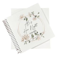 Personalised Large Hen Night Album Scrapbook Guest Book Boxed Floral Wreath